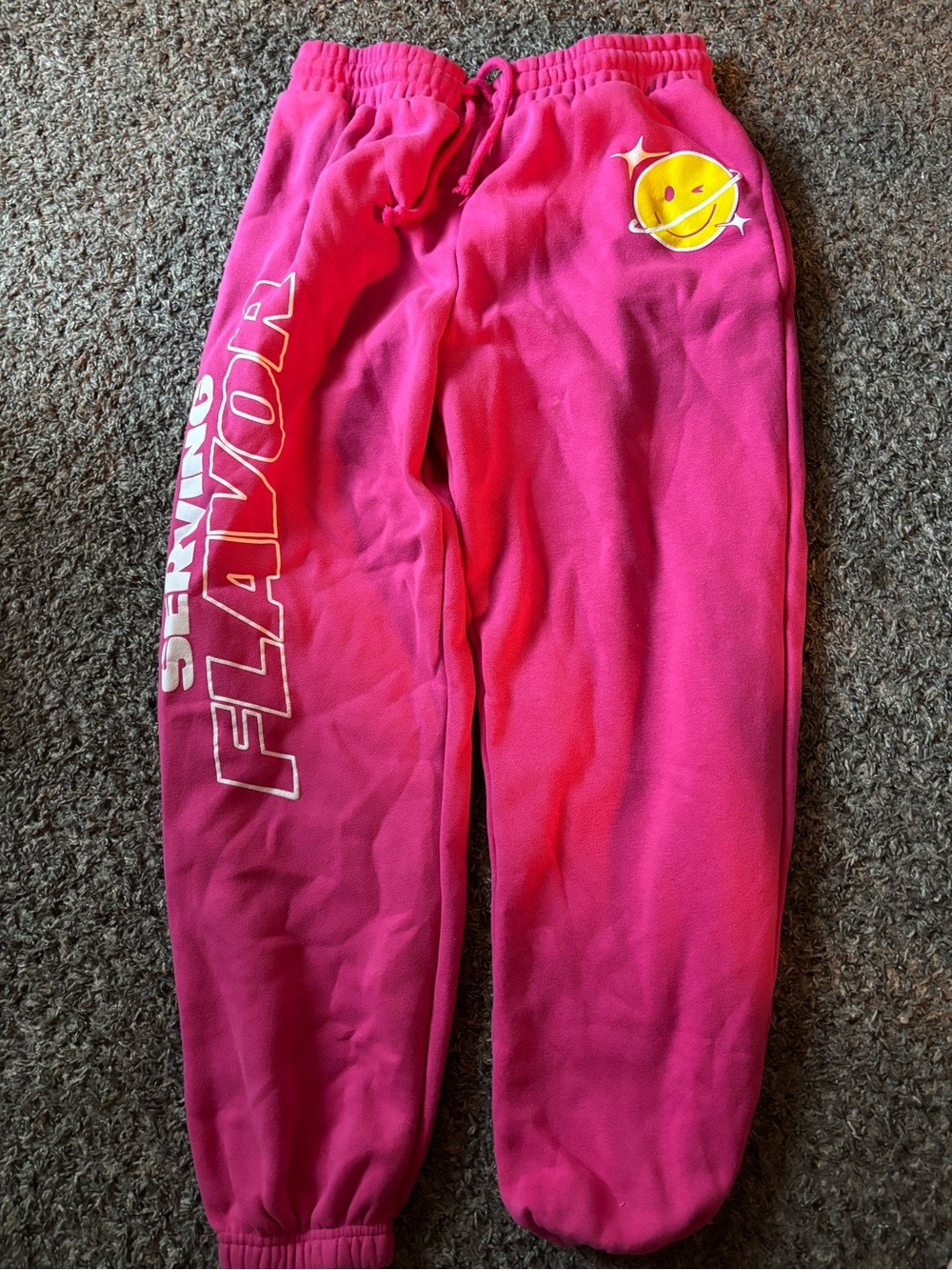 Girls' Hot Pink Graphic Jogger Sweatpants